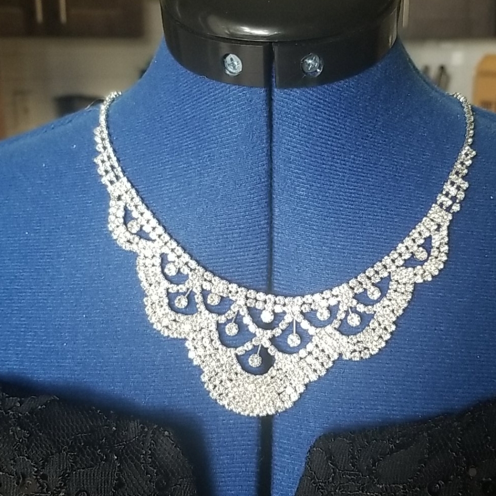 Australian crystal bridal necklace and earrings BN